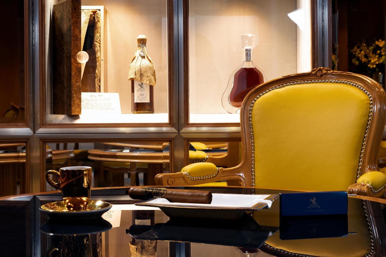 Opulent: the art deco-style smoking lounge at the Ritz for cigar aficionados