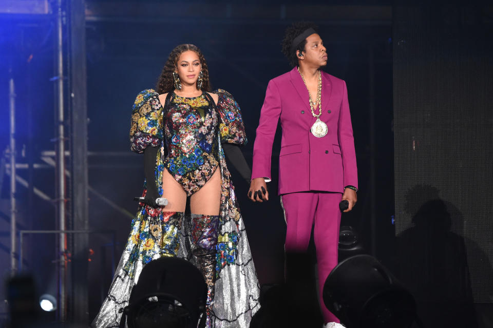 Beyoncé and Jay Z at the Global Citizen Festival. Image via Getty Images.