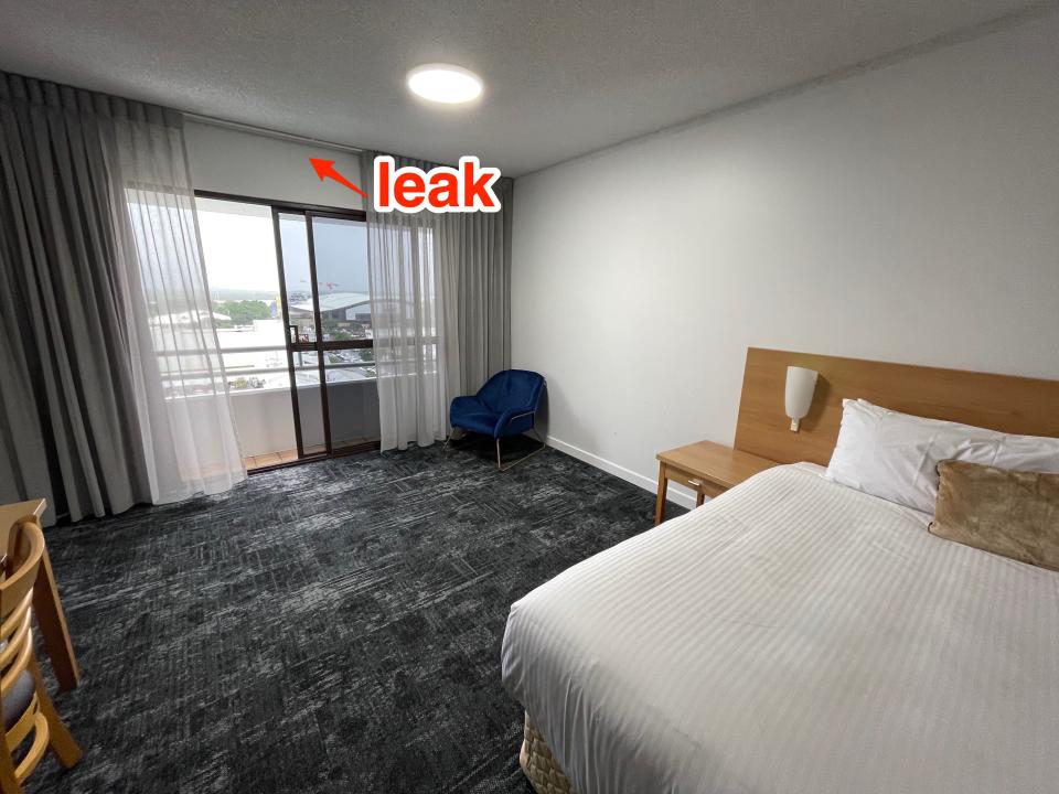 leaking ceiling in hotel room