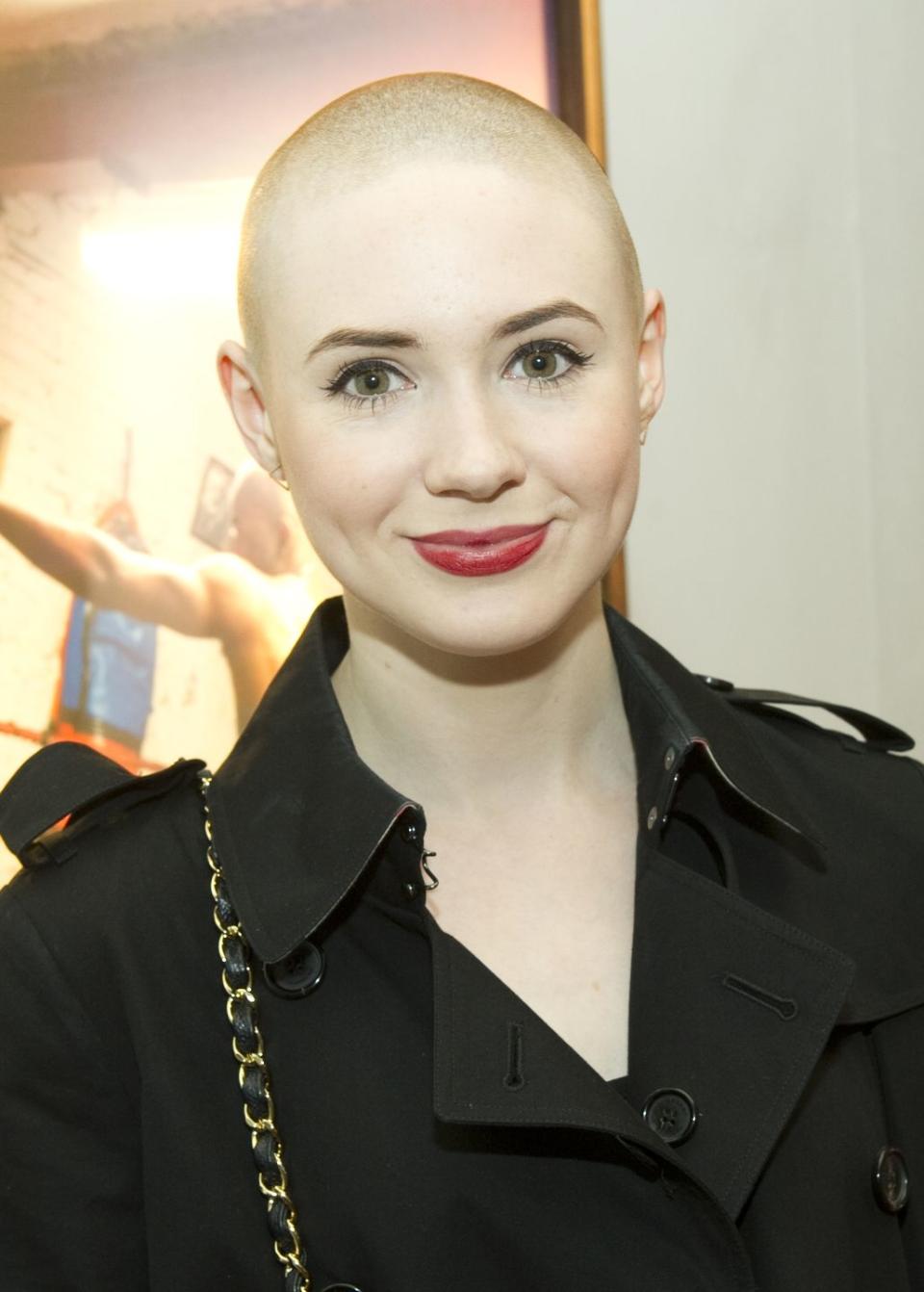 <p>Fans may have figured Karen Gillan was sporting a bald cap under her blue body suit in <em>Guardians of the Galaxy</em>, but no. The actress actually shaved her head for the role and never looked back.  </p>