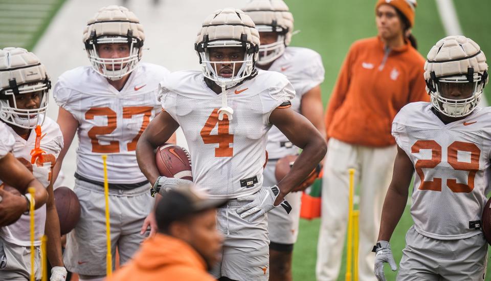 Texas running back CJ Baxter, who's battling Jonathon Brooks for the starting spot, is among the handful of true freshmen that Texas coach Steve Sarkisian says will see action against Rice in Saturday's season opener.