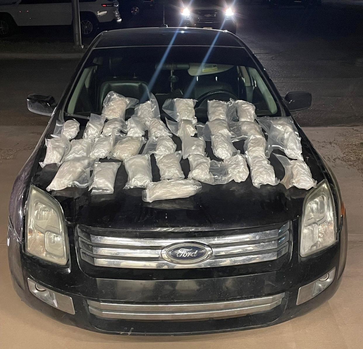 Approximately 37 pounds of methamphetamine were seized by law enforcement during an April 11 traffic stop near Odessa.
