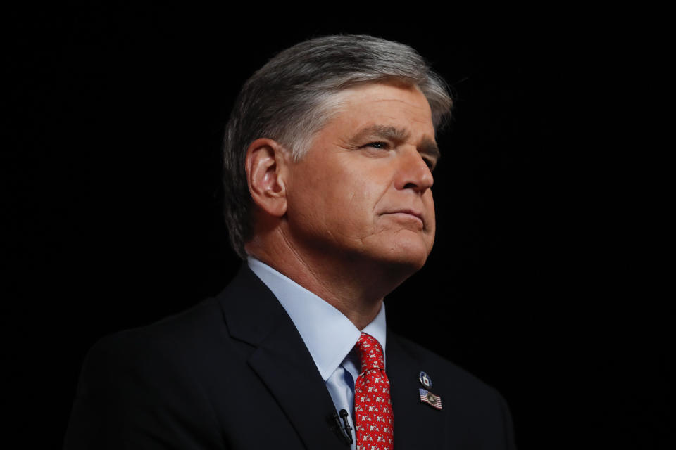 File: Sean Hannity, host at Fox News, broadcasts from the Republican National Convention at Fort McHenry National Monument and Historic Shrine in Baltimore, Maryland, U.S., on Wednesday, Aug. 26, 2020. / Credit: Al Drago/Bloomberg via Getty Images