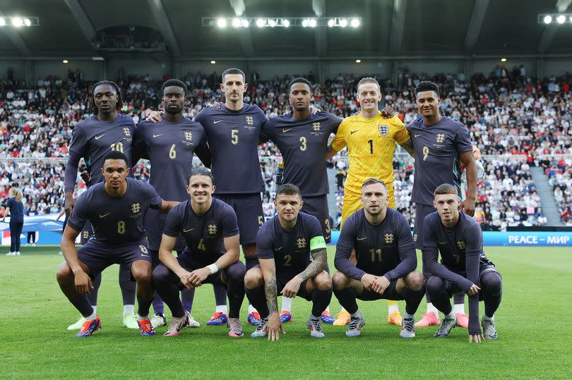 Players of England pose for a team photo prior to the international friendly match between England and Bosnia & Herzegovina