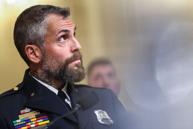 Washington Metropolitan Police Department officer Michael Fanone, who was electroshocked by Trump follower Danny Rodriguez, testifies during a House select committee hearing on the Jan. 6 attack on the U.S. Capitol. (Photo: via Associated Press)