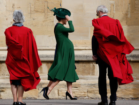 Pippa Matthews (Middleton), sister of Britain's Catherine, Duchess of Cambridge, leaves the wedding of Britain's Princess Eugenie of York and Jack Brooksbank at St George's Chapel, Windsor Castle, in Windsor, Britain, October 12, 2018. Adrian Dennis/Pool via REUTERS