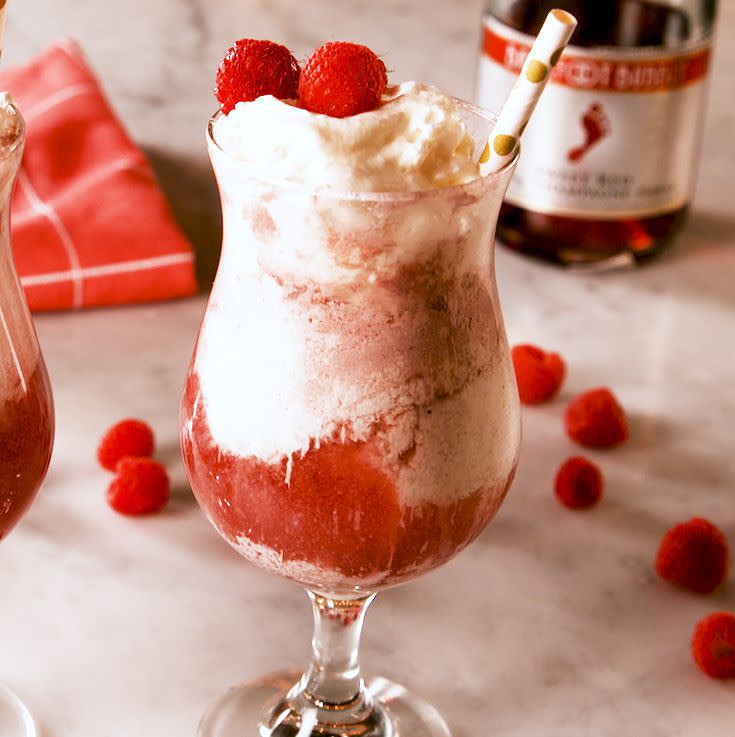 Raspberry Float Mimosas