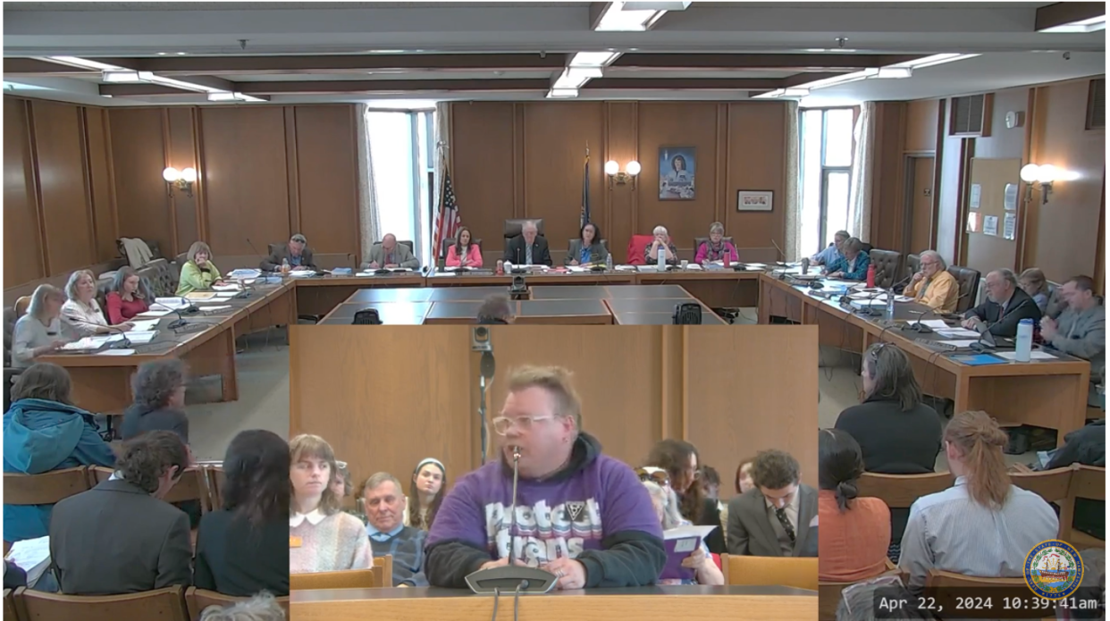 Kamren Munz testified against Senate Bill 341 in front of the House Education Committee on Monday, April 22.