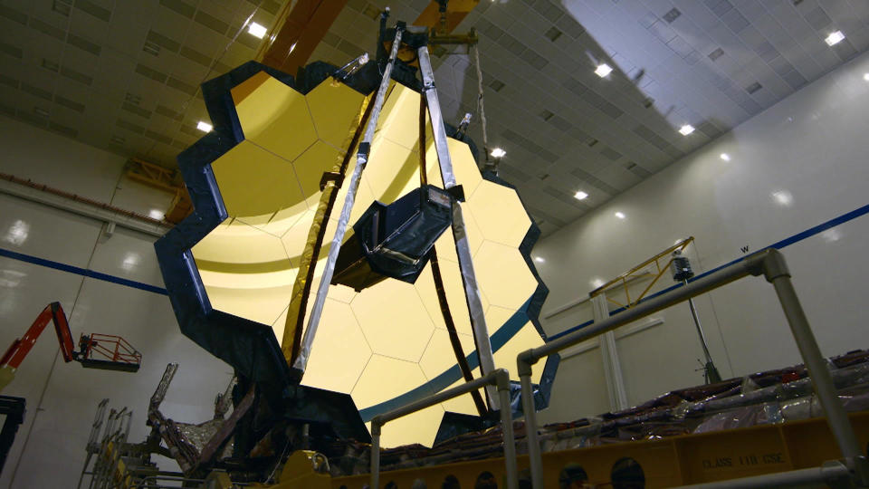 The James Webb Space Telescope will be launched later this month, to be deployed one million miles from Earth.  / Credit: CBS News