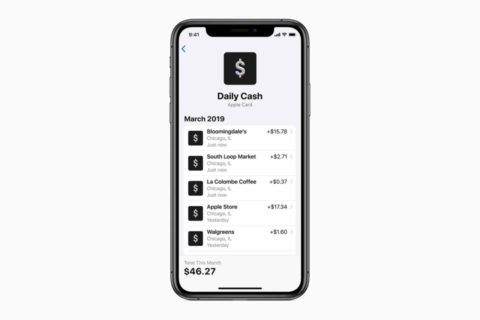 Apple Card cash