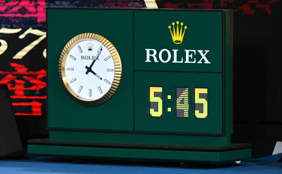 The match clock, pictured here after Andy Murray's win over Thanasi Kokkinakis at the Australian Open.