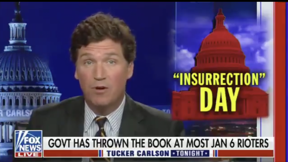 Fox New’s host was mocked on social media for suggesting that the FBI was behind the deadly insurrection on 6 January (Twitter/Fox News)