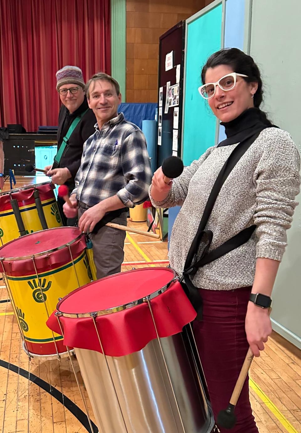 Members of Samba Nova at a practice session.