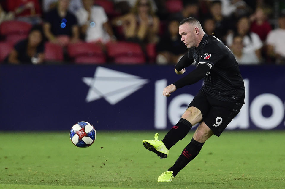 Rooney in action for D.C. United against the Philadelphia Union earlier this month. (Photo by Patrick McDermott/Getty Images)