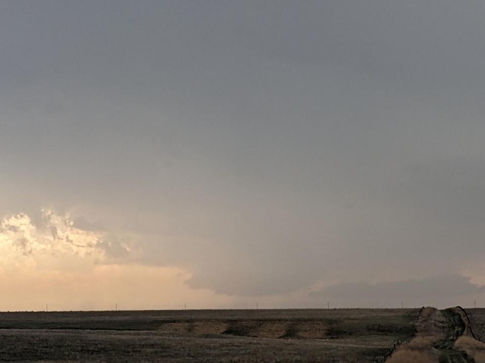 Wall cloud photo from the storm when it was in Logan County from Storm Tracker Lisa Dimmitt. It did produce a funnel. April 25, 2024/