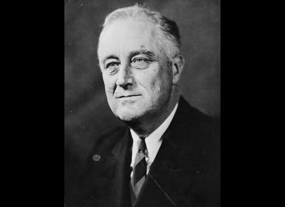 Roosevelt establishes wage and price controls during World War II. Businesses can't attract workers with higher pay so they compete through added benefits, including health insurance, which grows into a workplace perk.