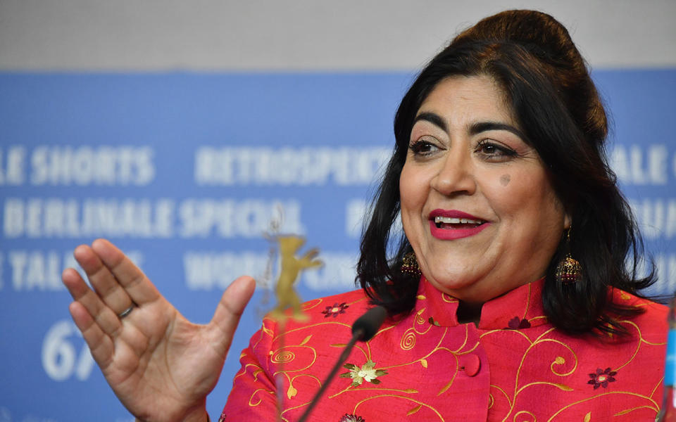 Gurinder Chadha attends the 'Viceroy's House' press conference during the 67th Berlinale International Film Festival Berlin. (Photo by Pascal Le Segretain/Getty Images)