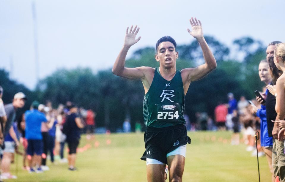Bernardo Barnhart of Palmetto Ridge wins the  42nd Annual Fort Myers High XC Invitational at Kelly Fields in Fort Myers on Saturday September 11, 2021. His time was 15:47. Naples High School was the team winner. 