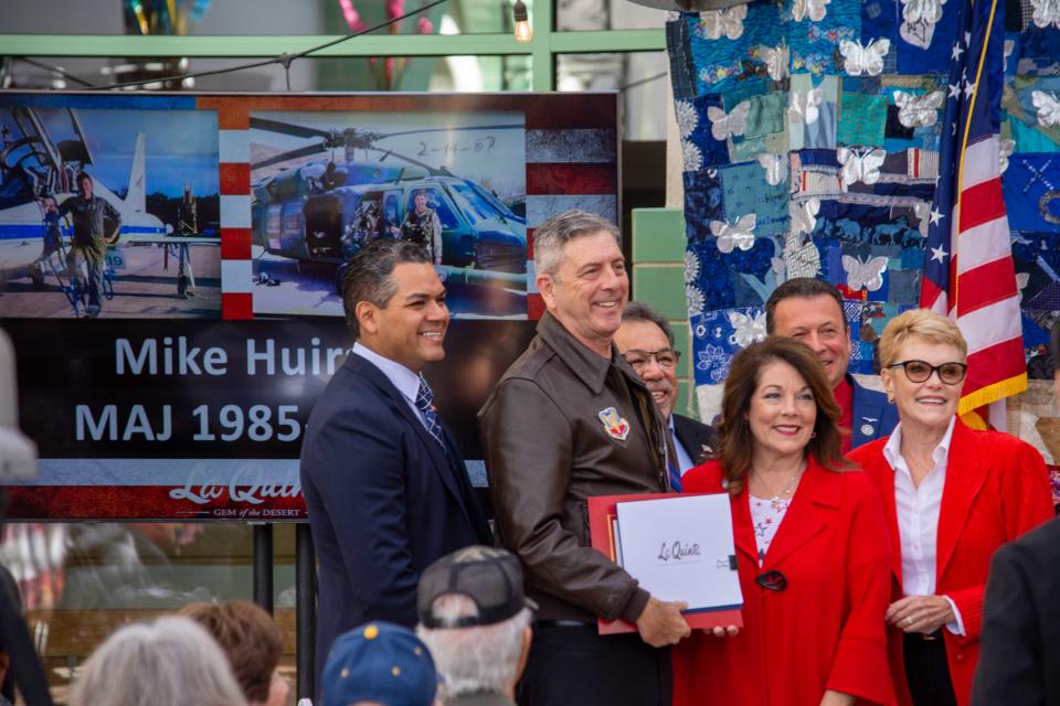 The La Quinta City Council honors U.S. Air Force veteran Mike Huiras at City Hall on Nov. 11, 2022.