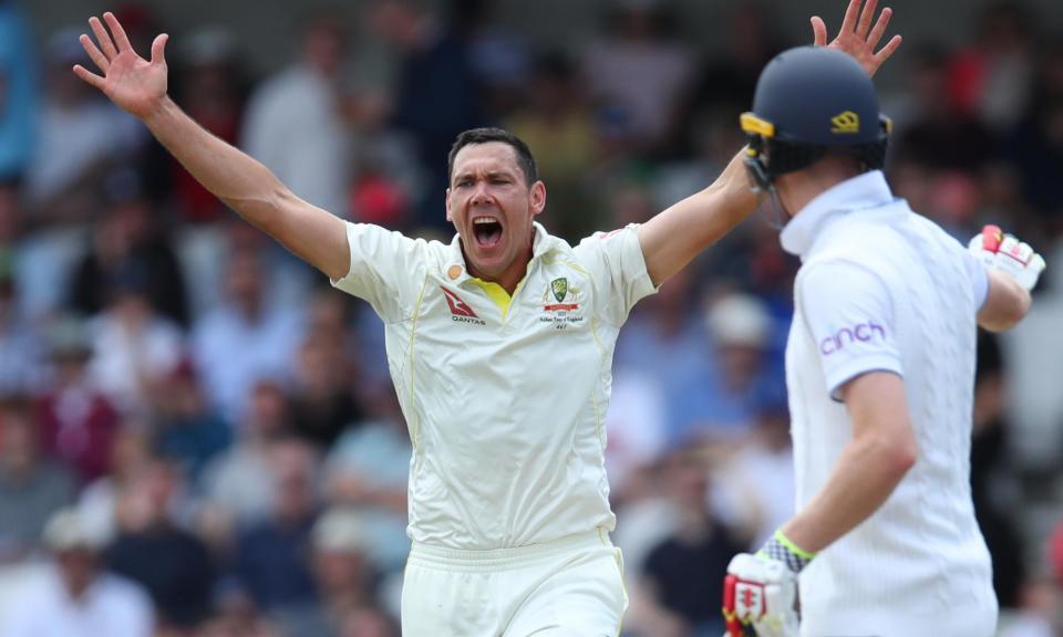 <span>Scott Boland’s relentless, muscular seam-up appears to be made for the County Championship.</span><span>Photograph: Ashley Allen/Getty Images</span>