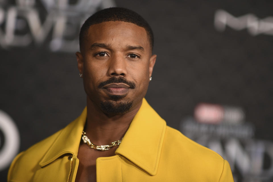 FILE - Michael B Jordan arrives at the world premiere of "Black Panther: Wakanda Forever" on Wednesday, Oct. 26, 2022, at the Dolby Theatre in Los Angeles. American actor Michael B. Jordan is part of the new ownership group of Premier League club Bournemouth. The club announced Tuesday, Dec. 13 that billionaire Bill Foley’s takeover has been ratified by the league, and that the “Creed” actor has a minority stake. (Photo by Richard Shotwell/Invision/AP)
