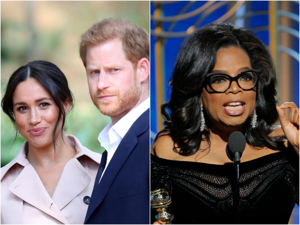 <p><em>Oprah With Meghan And Harry: A CBS Primetime Special</em> se transmitirá en Estados Unidos el 7 de marzo.  </p> (Getty Images)