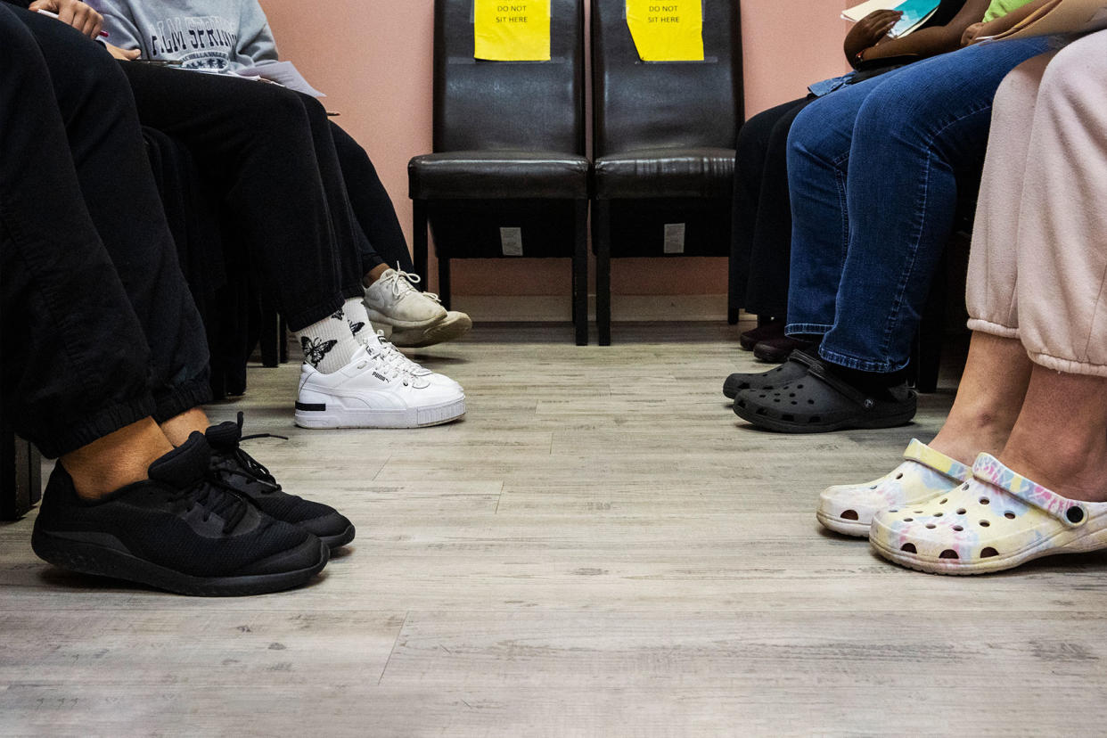 Patients gather in the counseling area at one of the last remaining abortion providers in the South, at the Jackson Women
