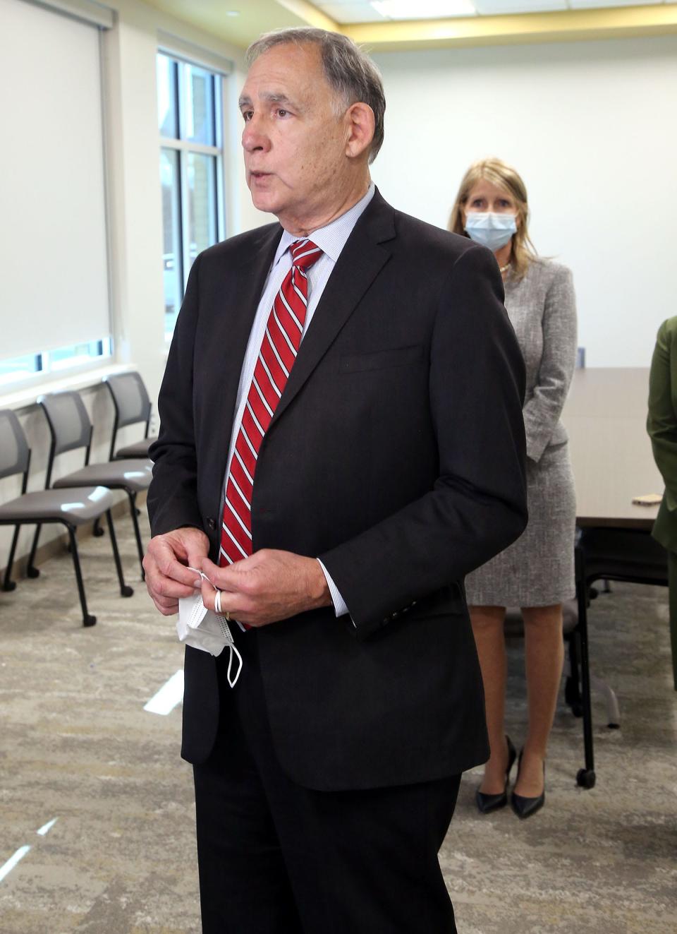 U.S. Sen. John Boozman talks about the importance of having the newly constructed VA Clinic in Fort Smith and how it will impact the lives of the veterans and the citizens in the area during a tour of the clinic on Jan. 25, 2022.