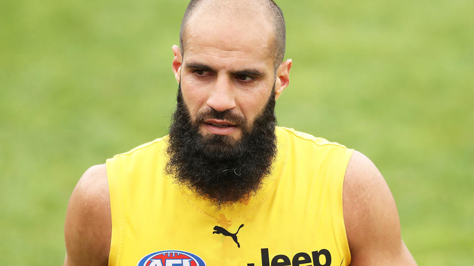 Bachar Houli is pictured during a Richmond Tigers training session.