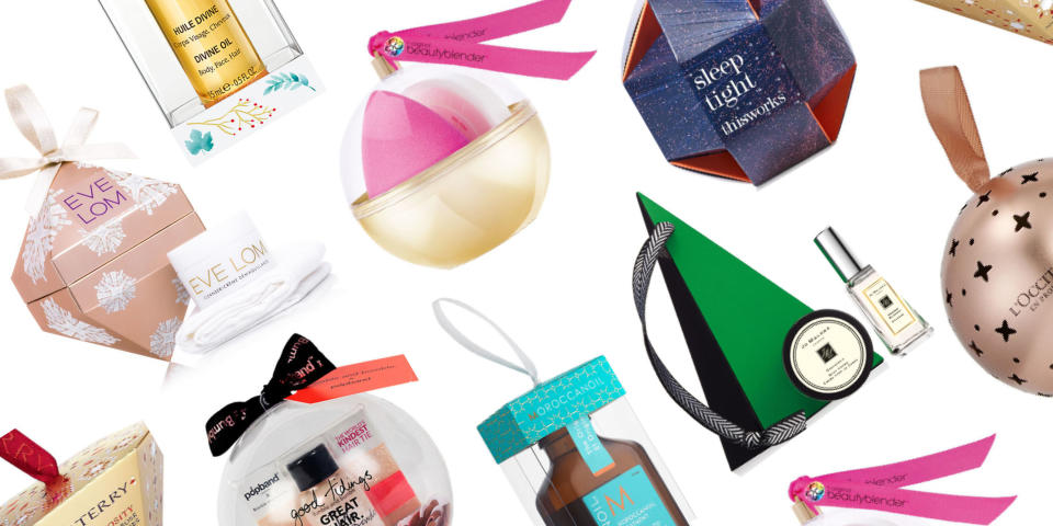 <p>We've rounded up the best <a rel="nofollow noopener" href="http://www.elleuk.com/beauty/make-up/beauty-tips/g31076/the-best-beauty-advent-calendars-liberty-asos-jo-malone-diptyque/" target="_blank" data-ylk="slk:beauty-inspired Christmas advent calendars;elm:context_link;itc:0;sec:content-canvas" class="link ">beauty-inspired Christmas advent calendars</a> and <a rel="nofollow noopener" href="http://www.elleuk.com/beauty/news/g32246/best-beauty-christmas-cracker/" target="_blank" data-ylk="slk:beauty-packed Christmas crackers;elm:context_link;itc:0;sec:content-canvas" class="link ">beauty-packed Christmas crackers</a>, but now, it's the baubles' time to shine - and this year, they're packed with even bigger, better goodies. </p><p>Housing everything from luxury perfume to skincare, stylist-approved hair treatments to make-up must-haves, even big name brands like By Terry and Jo Malone have jumped on the bauble bandwagon, which means you'd be silly not to get involved, too. </p><p>So, whether you're looking for something to gift a loved-one or simply want to treat yourself (it <em>is </em>Christmas, after all), check out our pick of the best Christmas beauty baubles and tree decorations out there right now.</p>