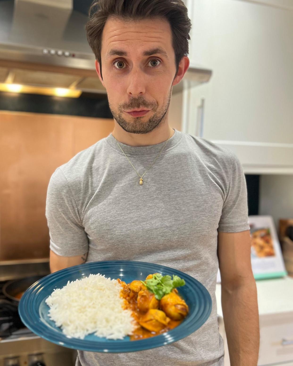 <span>Ralph Jones samples the ‘miraculous’ Sri Lankan ‘currywurst curry’.</span><span>Photograph: Ralph Jones/The Guardian</span>