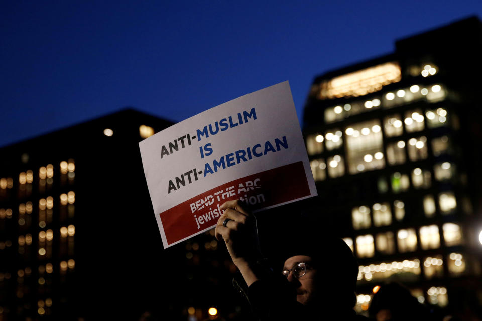 Anti-Trump protesters rally for Muslim and immigrant rights