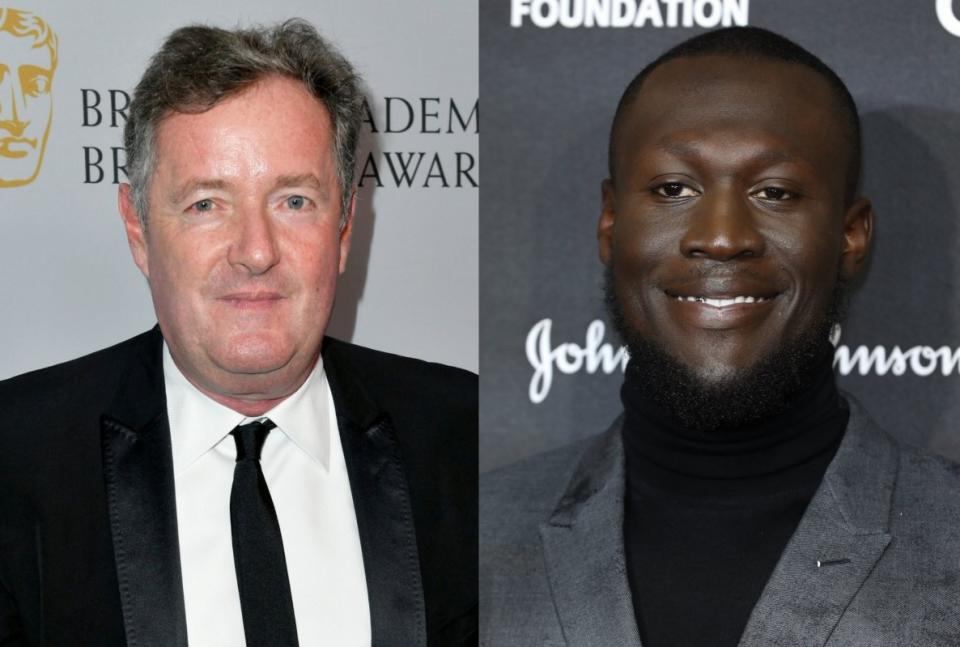 Piers Morgan has slammed Stormzy for telling a group of primary school students that Boris Johnson is a 'very bad man' (Tim P. Whitby/Frazer Harrison/Getty Images) 