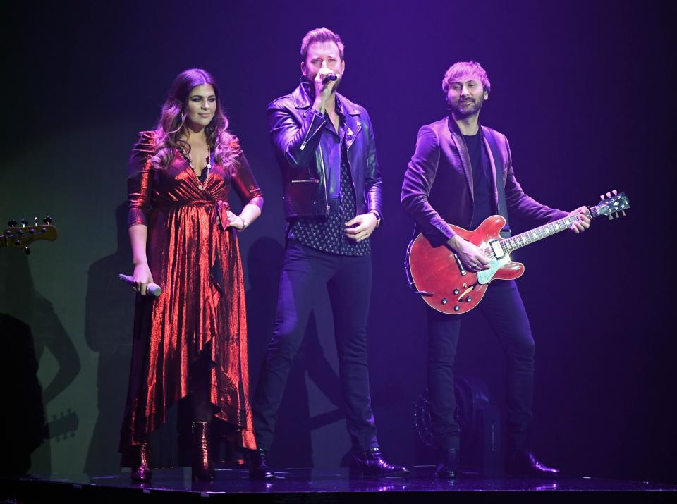 Lady Antebellum performing on stage