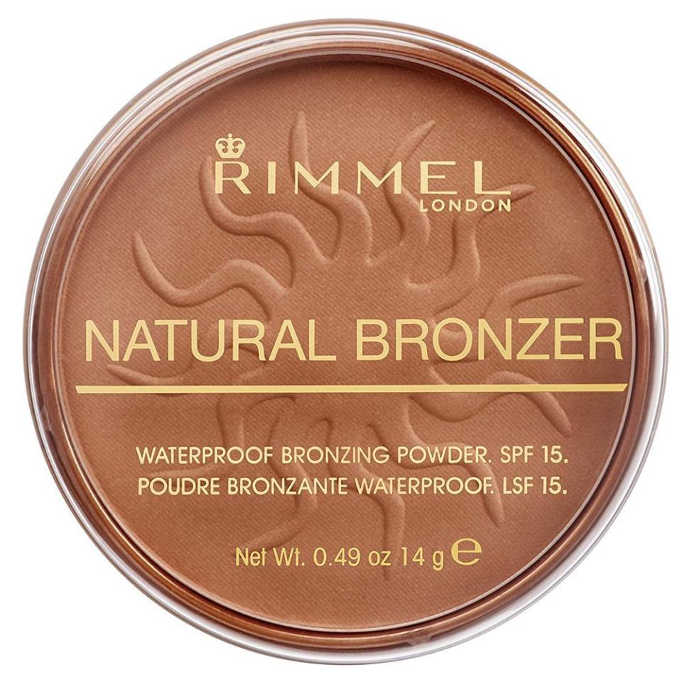 <p><strong>Rimmel</strong></p><p>amazon.com</p><p><strong>$3.50</strong></p><p><strong>Key Specs</strong></p><ul><li><strong>Rating: </strong>4.4-star average from more than 17,340 Amazon reviews</li><li><strong>Shades available: </strong>4 </li><li><strong>Black- and woman-owned:</strong> No</li></ul><p>Fun fact: The best beauty products aren't just in the department store. The virtual aisles of <a href="https://www.bestproducts.com/beauty/g2549/highly-rated-beauty-skin-products-on-amazon/" rel="nofollow noopener" target="_blank" data-ylk="slk:Amazon;elm:context_link;itc:0;sec:content-canvas" class="link ">Amazon</a> have plenty of hidden beauty treasures that will instantly elevate your vanity on a budget.<br></p><p>Exhibit A is this bronzer for dark skin. It has a natural finish with a no-BS formula that won't budge or fade (even in water!), and is infused with broad-spectrum SPF 15 to protect your delicate skin from harmful sun rays. </p><p>With more than 12,000 5-star reviews, Amazon reviewers are obsessed with our best overall bronzer for dark skin. To quote one noteworthy 5-star review: “This is my new favorite bronzer — it gives me a natural glow and blends with my skin tone so well! I used it for the first time in a photo shoot, and the bronzer (along with some really great editing!) gave my skin a bronze/golden hue.”</p><p>Plus, this bronzer for dark skin won't leave a barely-there look or ashy finish on your complexion, and it's under $3 — a win-win! </p><p><strong>More: </strong><a href="https://www.bestproducts.com/beauty/g32367740/sunscreens-for-dark-skin/" rel="nofollow noopener" target="_blank" data-ylk="slk:Best Non-Ashy Sunscreens for Dark Skin Tones;elm:context_link;itc:0;sec:content-canvas" class="link ">Best Non-Ashy Sunscreens for Dark Skin Tones</a></p>