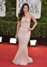 <p>The star wore a strapless ivory-coloured fishtail dress by Dolce & Gabbana to the event. </p>