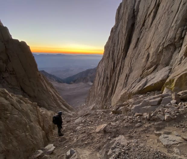 Nearly 11 miles to the top, the Mount Whitney Trail gains over 6,000 feet of elevation between trailhead and 14,505-foot summit. The steeper, more technical Mountaineer's Route covers the climb in about half of that mileage. <p>Chuck Graham</p>