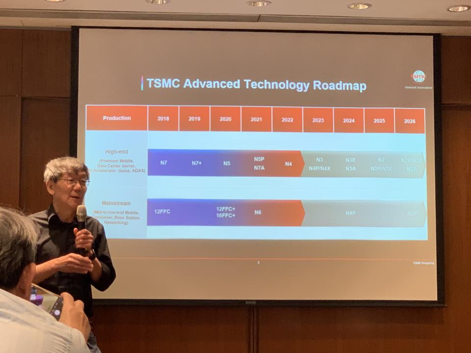 台積電業務開發資深副總張曉強介紹先進製程技術藍圖。（圖／記者呂俊儀攝）