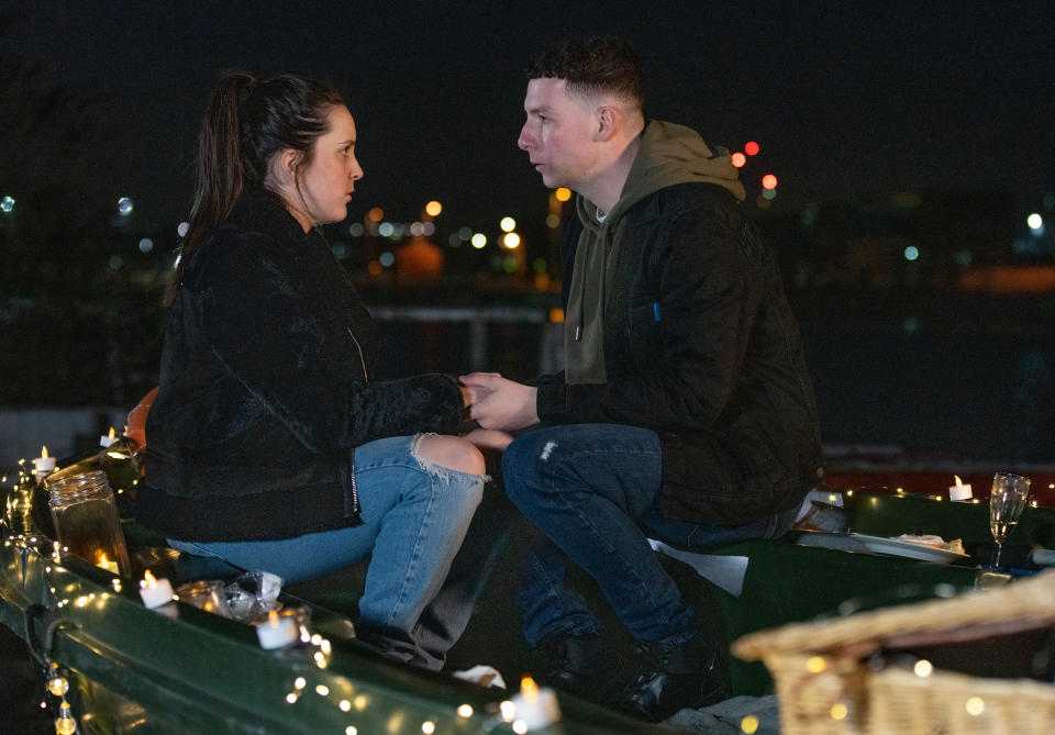 FROM ITV

STRICT EMBARGO - No Use Before 0700hrs Tuesday 15th February 2022

Coronation Street - Ep 10571

Wednesday 23rd February 2022 - 2nd Ep

A loved up Amy Barlow [ELLE MULVANEY] and Jacob [JACK JAMES RYAN] share a kiss and agree to carry on seeing each other in secret. 

Picture contact - David.crook@itv.com

Photographer - Danielle Baguley

This photograph is (C) ITV Plc and can only be reproduced for editorial purposes directly in connection with the programme or event mentioned above, or ITV plc. Once made available by ITV plc Picture Desk, this photograph can be reproduced once only up until the transmission [TX] date and no reproduction fee will be charged. Any subsequent usage may incur a fee. This photograph must not be manipulated [excluding basic cropping] in a manner which alters the visual appearance of the person photographed deemed detrimental or inappropriate by ITV plc Picture Desk. This photograph must not be syndicated to any other company, publication or website, or permanently archived, without the express written permission of ITV Picture Desk. Full Terms and conditions are available on  www.itv.com/presscentre/itvpictures/terms
