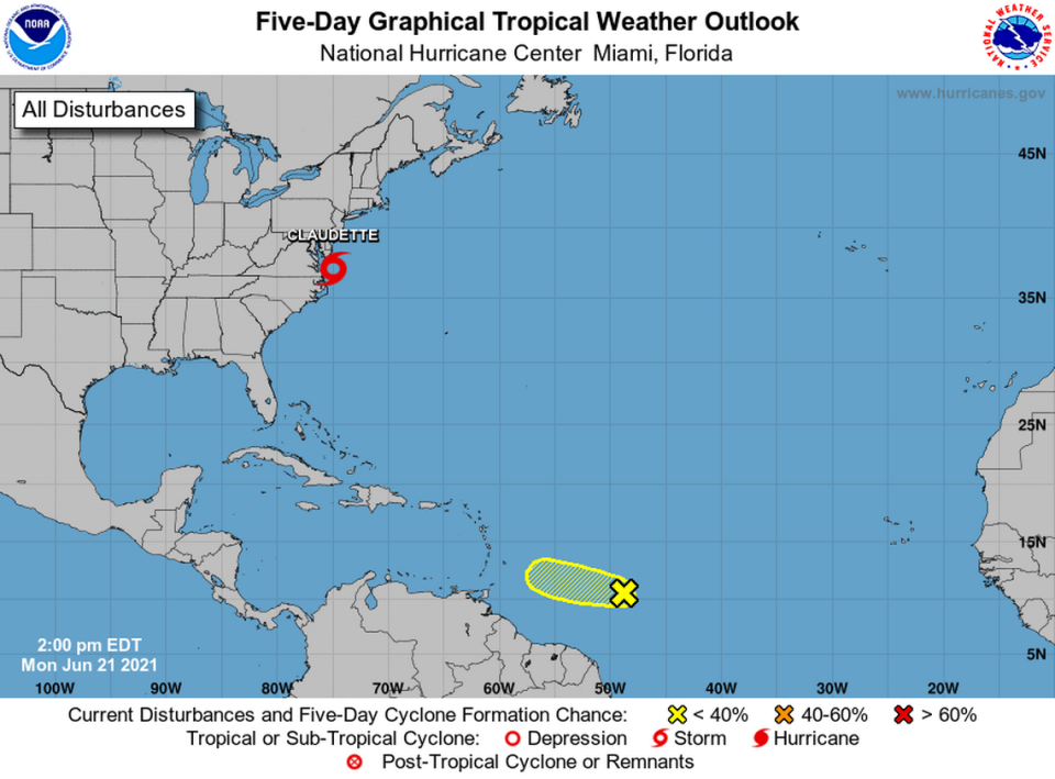 The National Hurricane Center is tracking a tropical storm and disturbance with a 30% chance of formation in the next 48 hours.