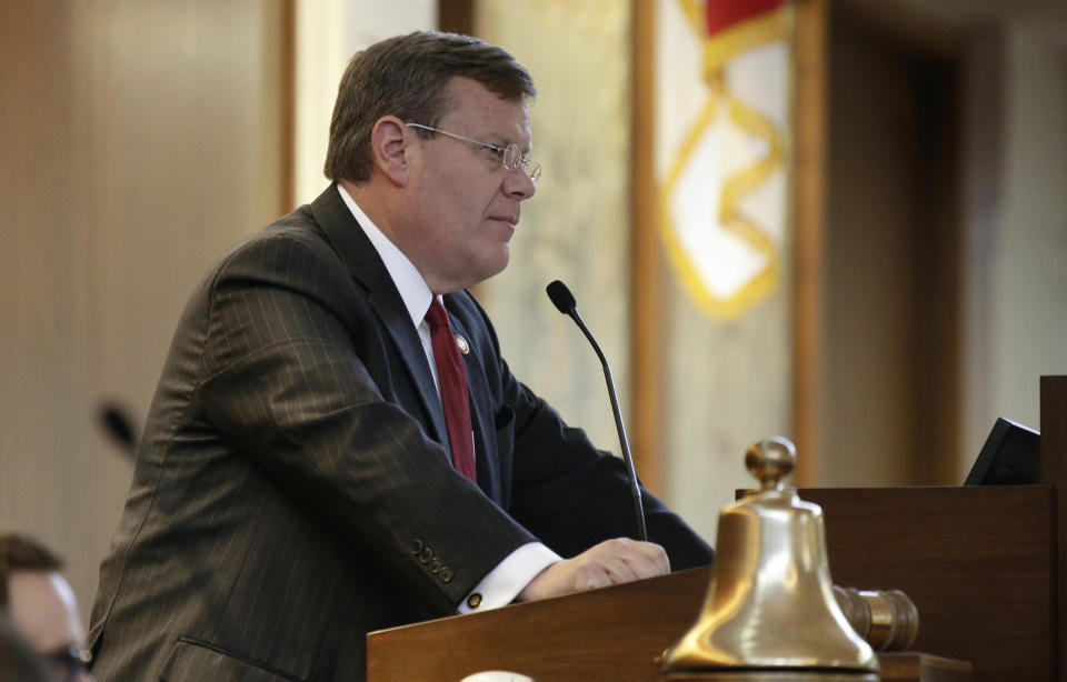 North Carolina House Speaker Tim Moore (R) listens during a special session at the General Assembly in Raleigh, North Carolina, July 24, 2018. (Photo: ASSOCIATED PRESS)