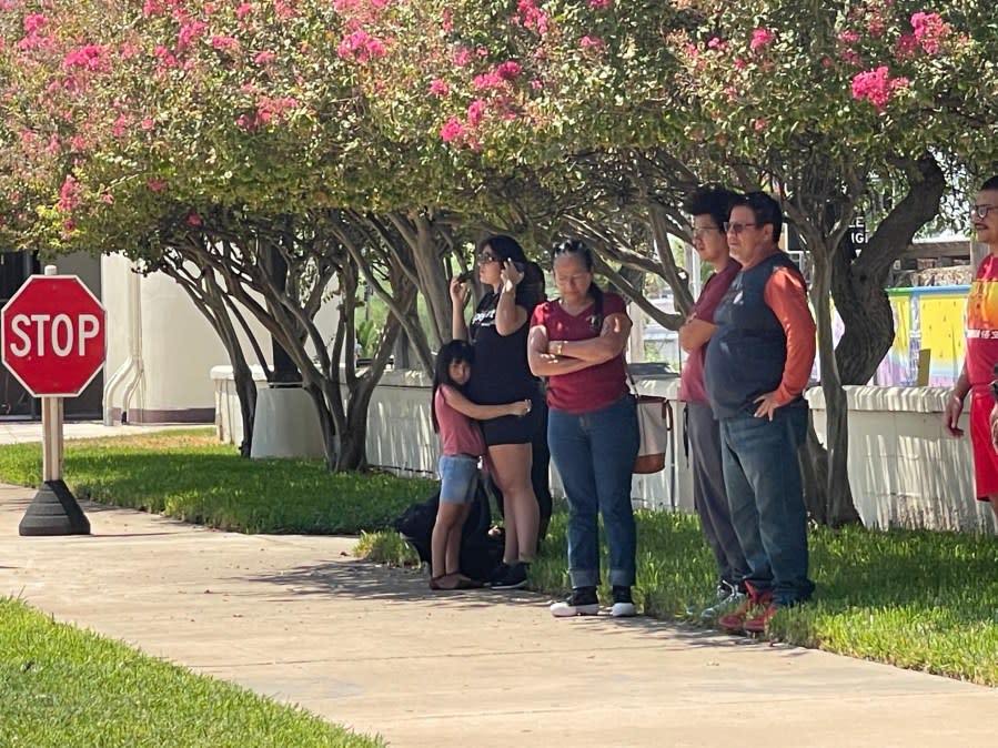 Residents trying to head south into Nuevo Laredo, Mexico, from Laredo, Texas, were detained as their vehicles were scanned for contraband on Aug. 31, 2023, at Bridge 2. (Sandra Sanchez/Border Report)