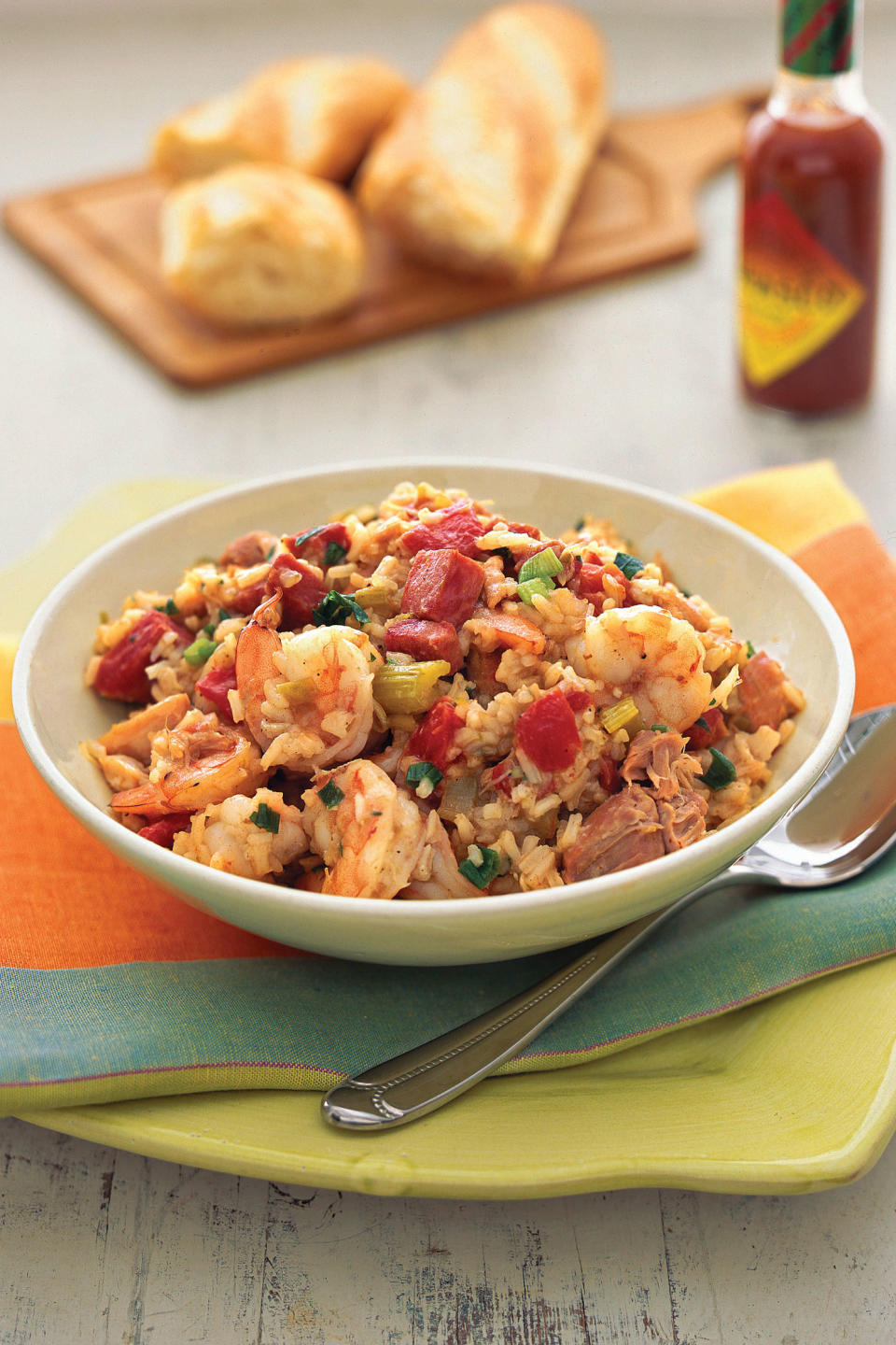 Chicken, Shrimp, and Ham Jambalaya