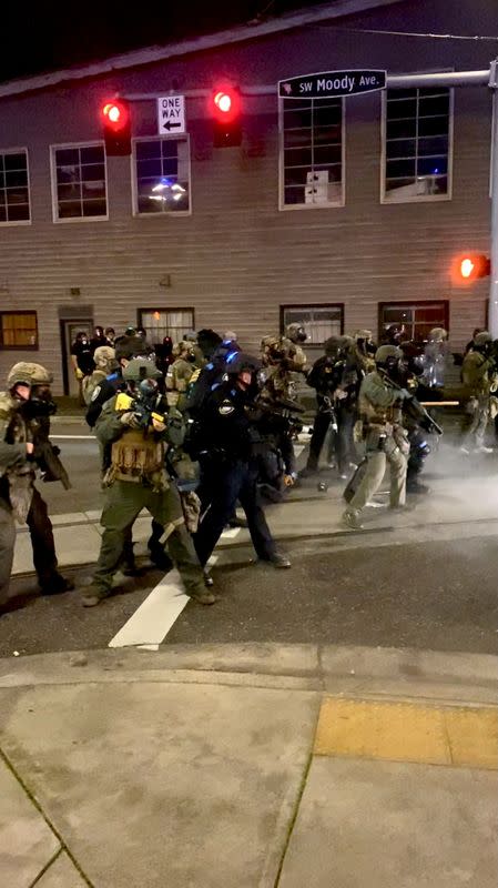 Still image of a rally against the new Biden-Harris administration and to call upon them to abolish ICE, in Portland