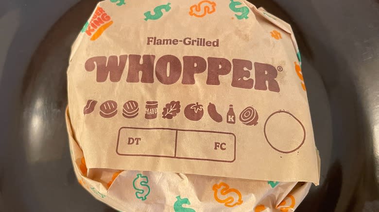 burger king whopper wrapped