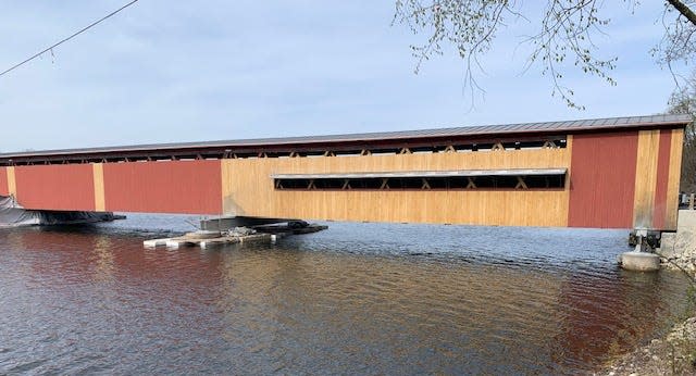 The Langley Covered Bridge is undergoing a paint job and will remain closed for at least two weeks, St. Joseph County Road Commission officials said.