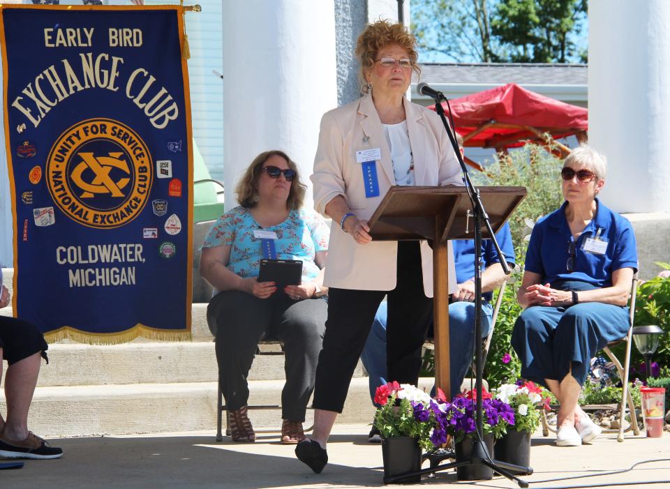 Laura Kopacz, forensic nurse examiner, was the keynote speaker at the Early Bird Exchange Healing Hill of Hope ceremony Thursday.