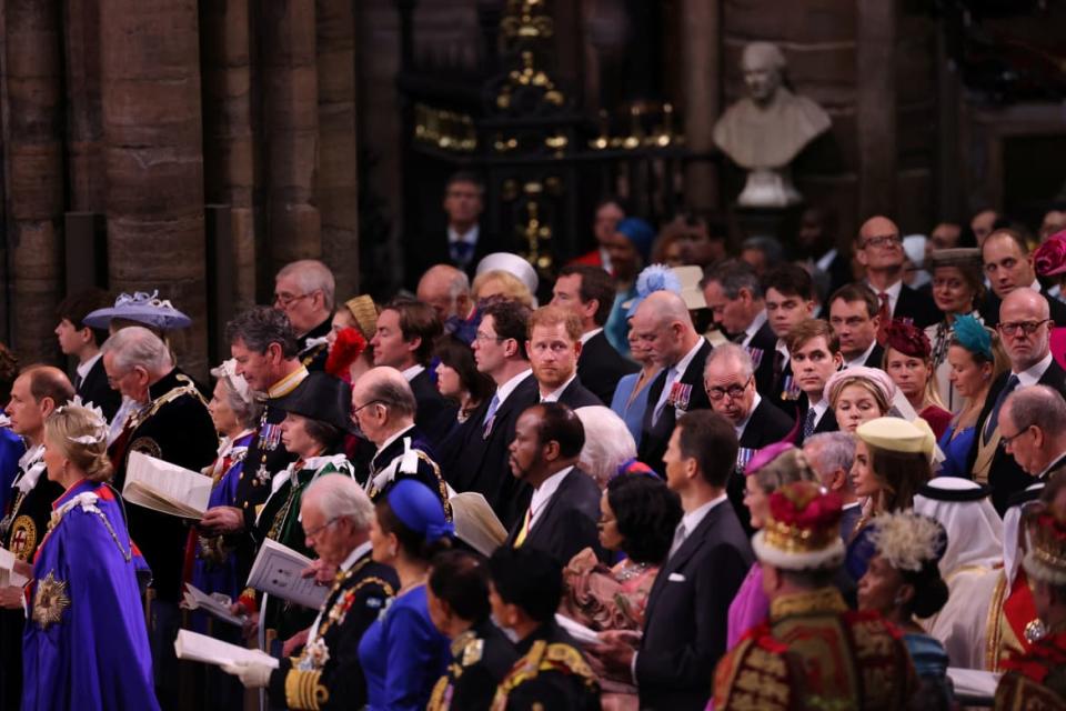 <div class="inline-image__caption"><p>Prince Harry stands among guests during the coronation of Britain’s King Charles and Queen Camilla in Westminster Abbey, London, England, May 6, 2023.</p></div> <div class="inline-image__credit">Richard Pohle/Pool via Reuters</div>