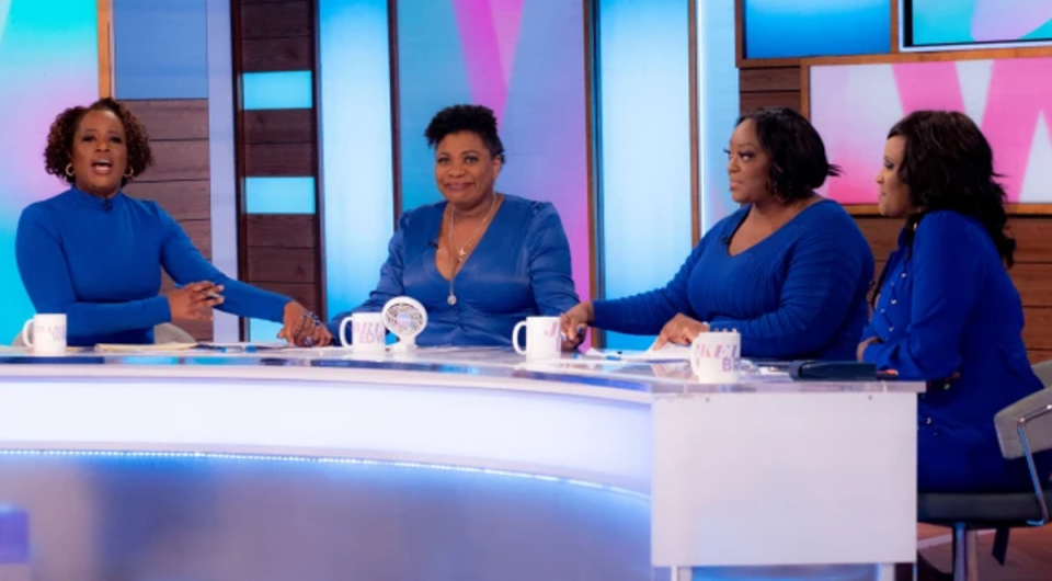 The ITV star pictured with Charlene White, Judi Love and Kéllé Bryan on last Friday’s show (ITV)