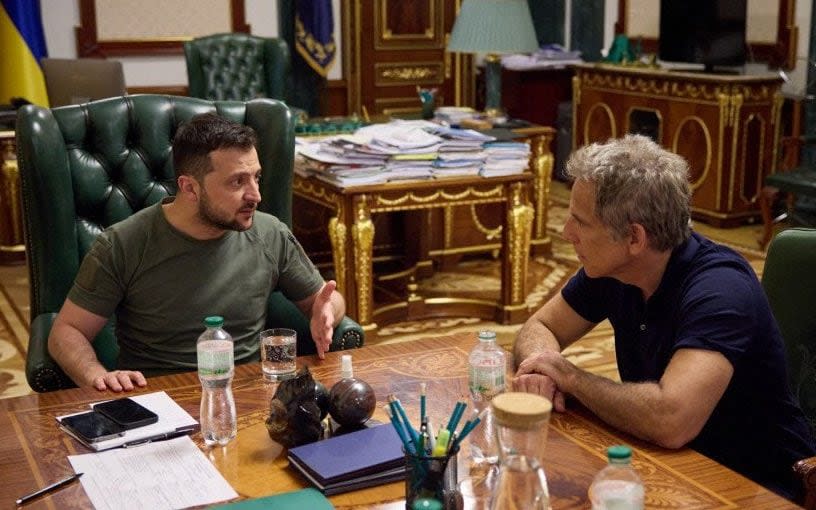 Volodymyr Zelensky chats to Ben Stiller in Kyiv - UKRAINIAN PRESIDENTIAL PRESS SERVICE